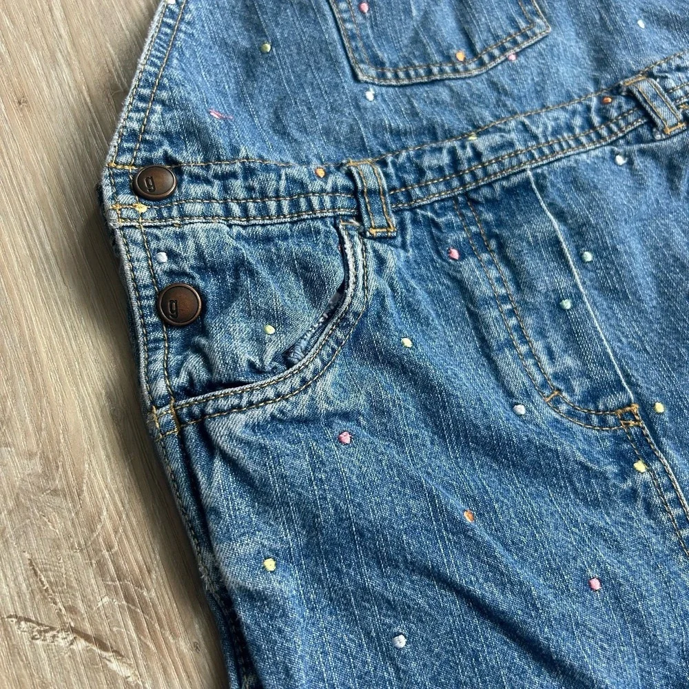 VTG‎ Gymboree 2002 Polka Dot  Denim Shortalls Girls Size XL (6yrs)